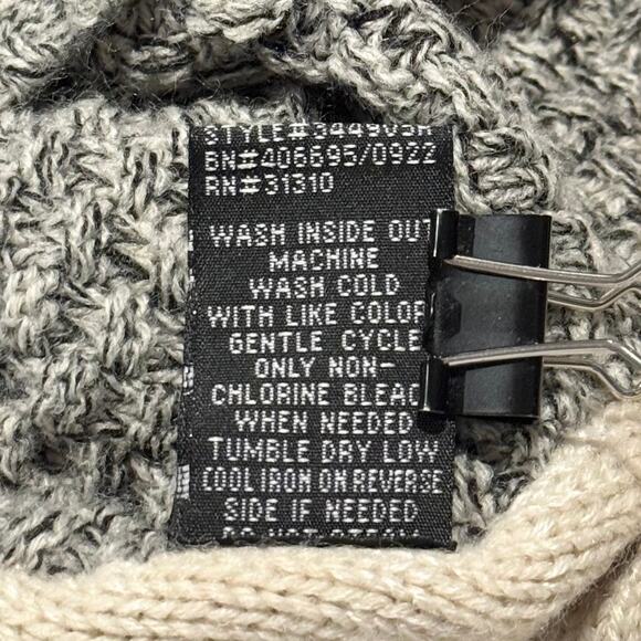 Cowl Neck Sweater Cottage Oversized Chunky Cozy Comfort Minimalist Gray Tan 2X - Picture 5 of 7